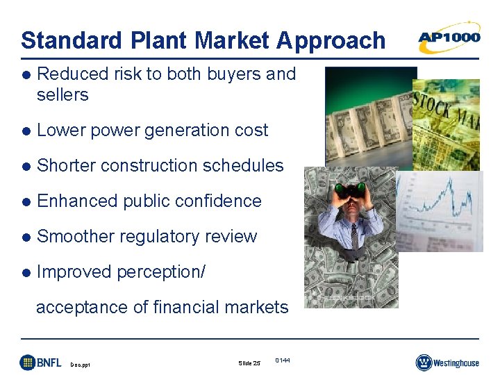 Standard Plant Market Approach l Reduced risk to both buyers and sellers l Lower Standard Plant Market Approach l Reduced risk to both buyers and sellers l Lower