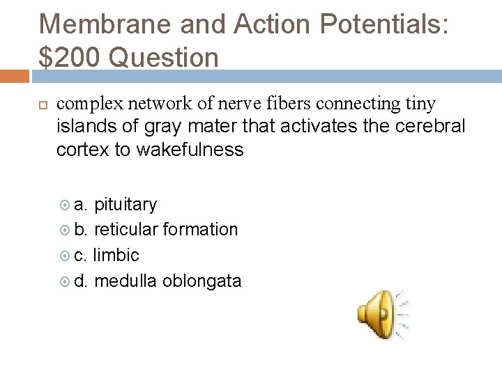 Membrane and Action Potentials: $200 Question complex network of nerve fibers connecting tiny islands