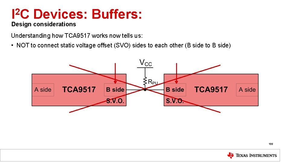 I 2 C Devices: Buffers: Design considerations Understanding how TCA 9517 works now tells