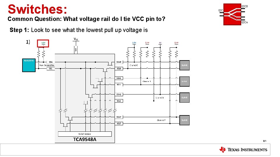Switches: Common Question: What voltage rail do I tie VCC pin to? I 2