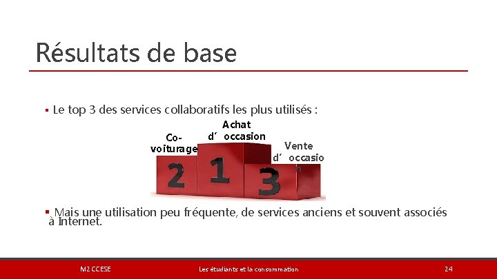 Résultats de base § Le top 3 des services collaboratifs les plus utilisés :