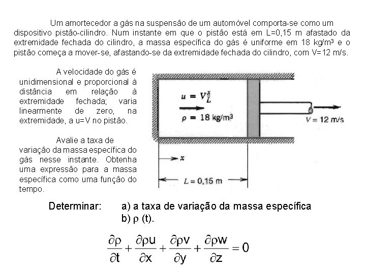 Um amortecedor a gás na suspensão de um automóvel comporta-se como um dispositivo pistão-cilindro.