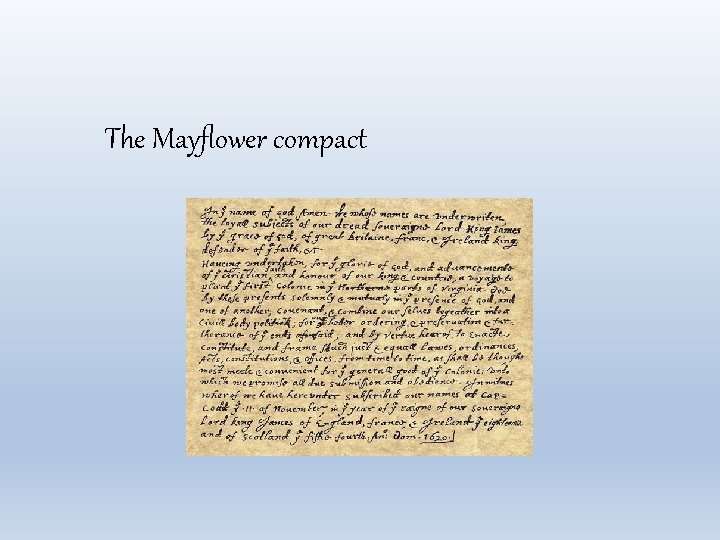 The Mayflower compact 