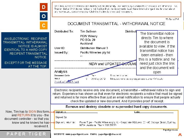 D O Document Control : A Step-by-Step Guide C Electronic Recipient Transmittal - Withdrawal