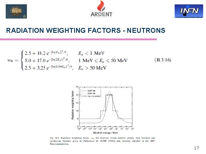 RADIATION WEIGHTING FACTORS - NEUTRONS 17 