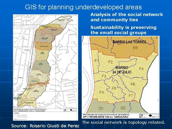 GIS for planning underdeveloped areas Analysis of the social network and community ties Sustainability