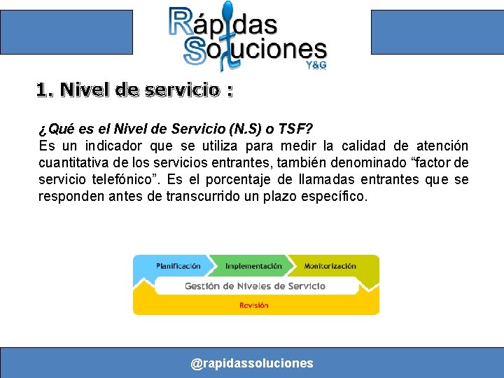 1. Nivel de servicio : ¿Qué es el Nivel de Servicio (N. S) o