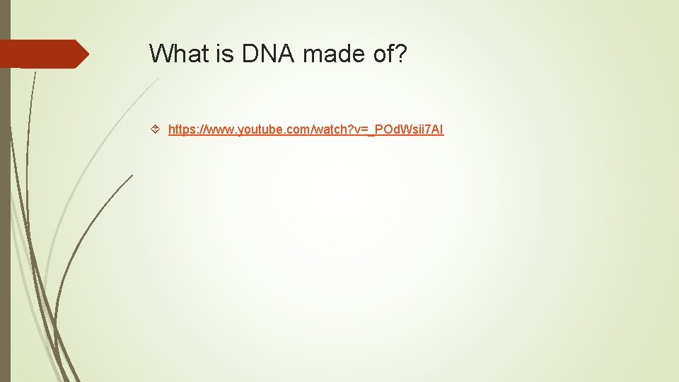 What is DNA made of? https: //www. youtube. com/watch? v=_POd. Wsii 7 AI 