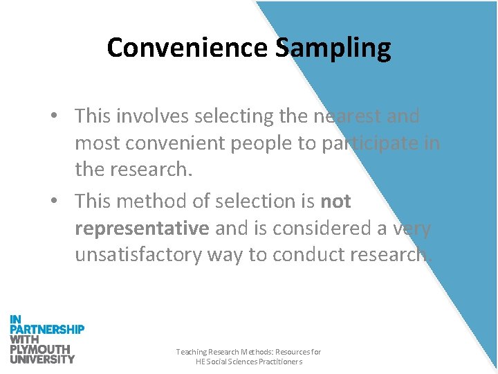 Sampling Teaching Research Methods Resources for HE Social