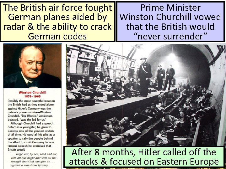 The British air force fought Prime Minister German planes aided by Winston Churchill vowed