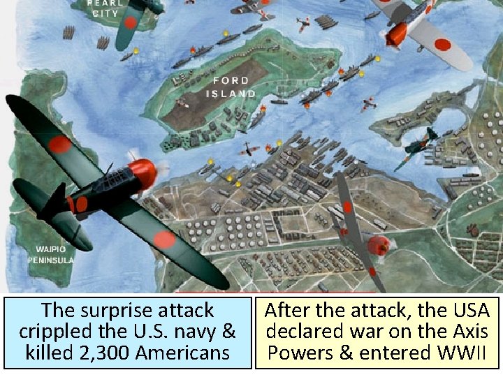 The surprise attack crippled the U. S. navy & killed 2, 300 Americans On