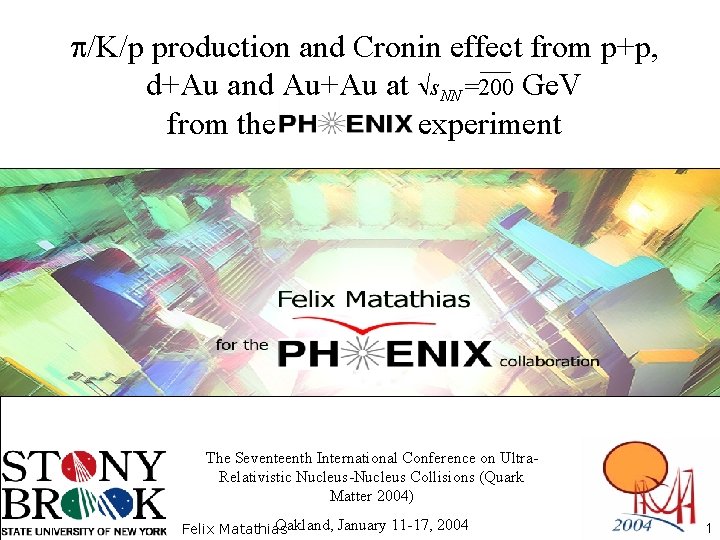 p/K/p production and Cronin effect from p+p, d+Au and Au+Au at s. NN =200 p/K/p production and Cronin effect from p+p, d+Au and Au+Au at s. NN =200