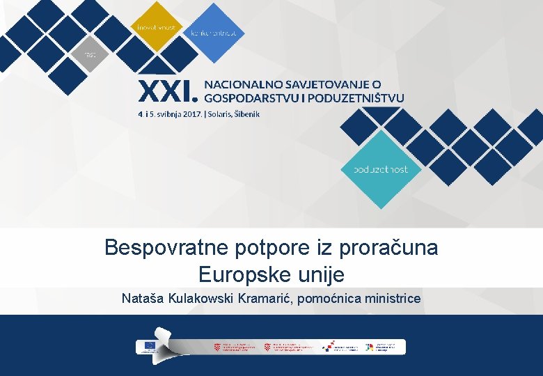 Bespovratne potpore iz proračuna Europske unije Nataša Kulakowski Kramarić, pomoćnica ministrice 