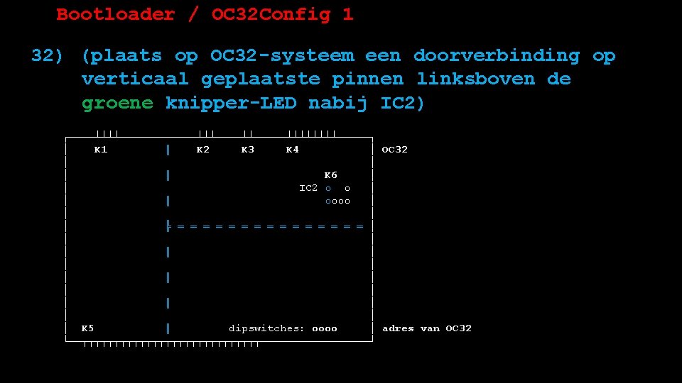 Bootloader / OC 32 Config 1 32) (plaats op OC 32 -systeem een doorverbinding