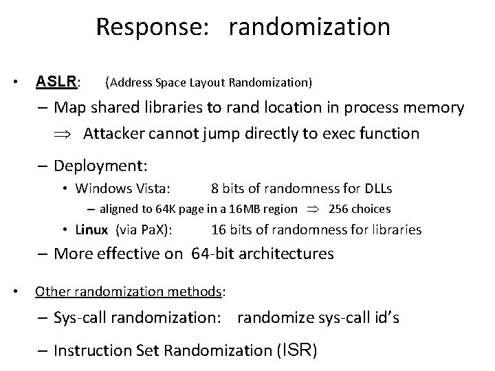 Defenses Preventing hijacking attacks 1 Fix bugs Audit
