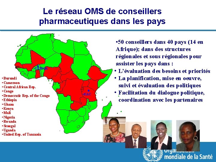Le réseau OMS de conseillers pharmaceutiques dans les pays • UEMOA • Burundi •