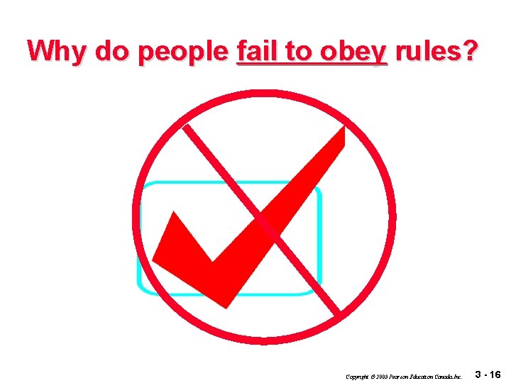Why do people fail to obey rules? Copyright 2003 Pearson Education Canada Inc. 3