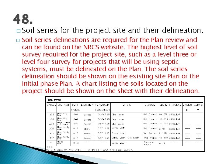 48. � Soil � series for the project site and their delineation. Soil series