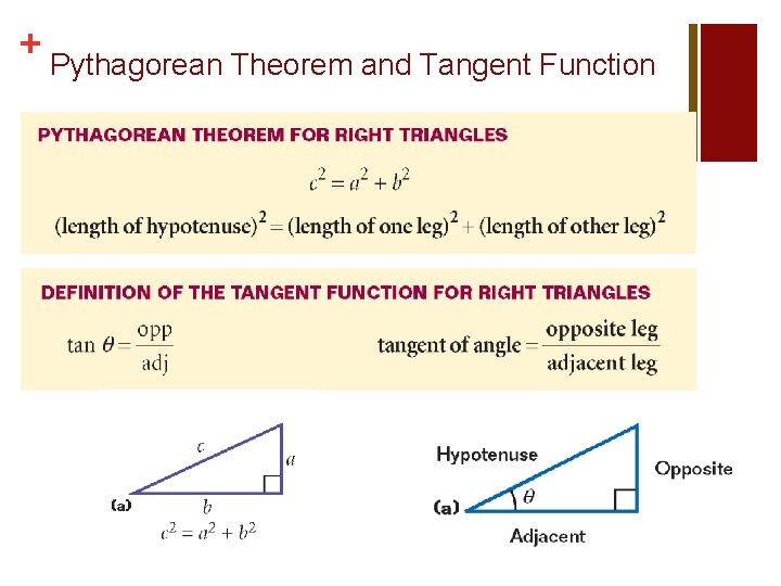 + Pythagorean Theorem and Tangent Function 