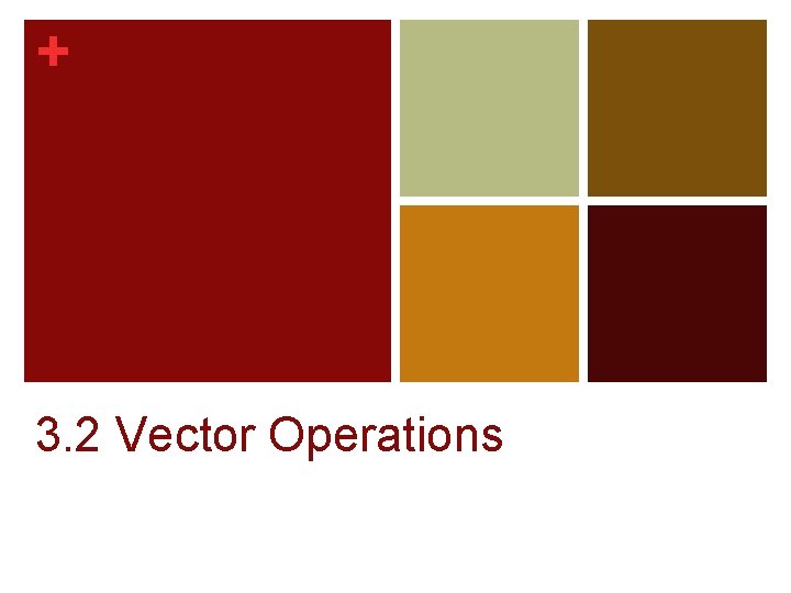 + 3. 2 Vector Operations 