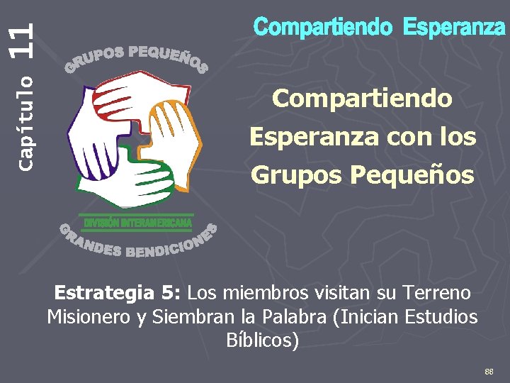 11 Capítulo Compartiendo Esperanza con los Grupos Pequeños Estrategia 5: Los miembros visitan su