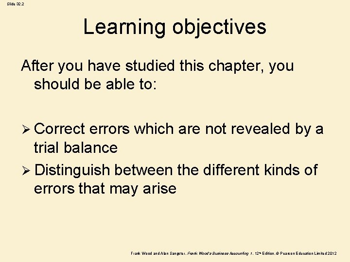 Slide 32. 2 Learning objectives After you have studied this chapter, you should be Slide 32. 2 Learning objectives After you have studied this chapter, you should be