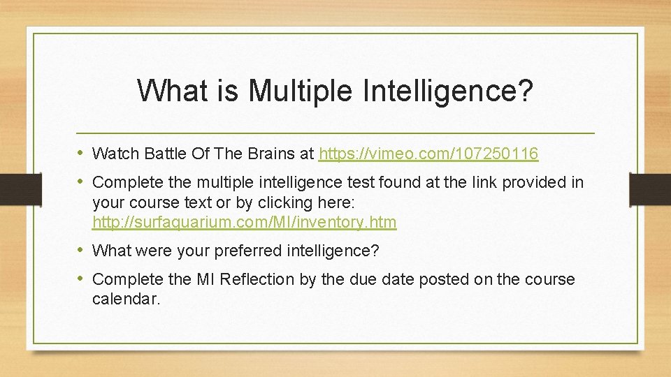 What is Multiple Intelligence? • Watch Battle Of The Brains at https: //vimeo. com/107250116