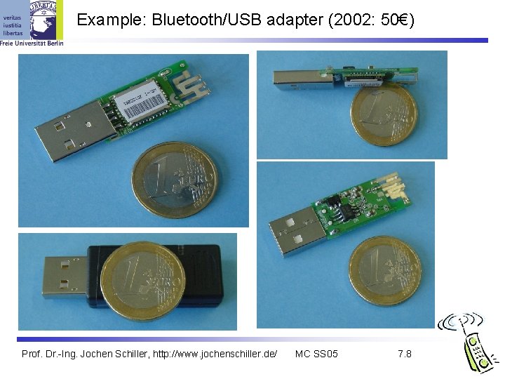 Example: Bluetooth/USB adapter (2002: 50€) Prof. Dr. -Ing. Jochen Schiller, http: //www. jochenschiller. de/