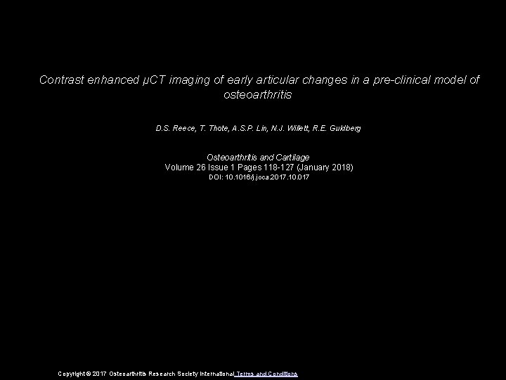 Contrast enhanced μCT imaging of early articular changes in a pre-clinical model of osteoarthritis