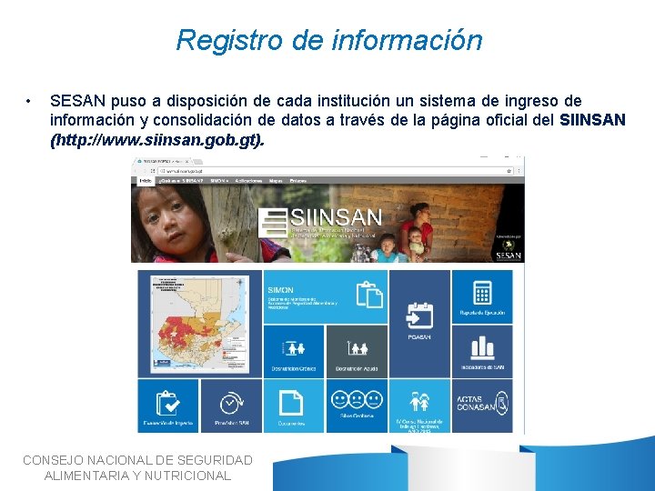 CONSEJO NACIONAL DE SEGURIDAD ALIMENTARIA Y NUTRICIONAL Plan