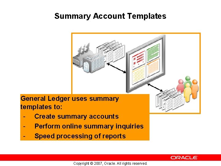 Summary Account Templates General Ledger uses summary templates to: - Create summary accounts -