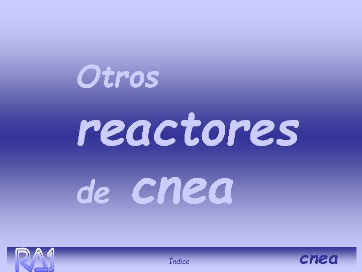 Otros reactores de cnea Índice cnea 