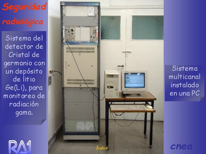 Seguridad radiológica Sistema del detector de Cristal de germanio con un depósito de litio
