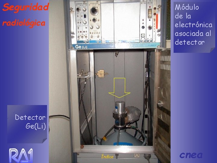 Seguridad Módulo de la electrónica asociada al detector radiológica Detector Ge(Li) Índice cnea 