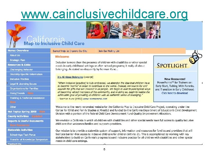 www. cainclusivechildcare. org 5 