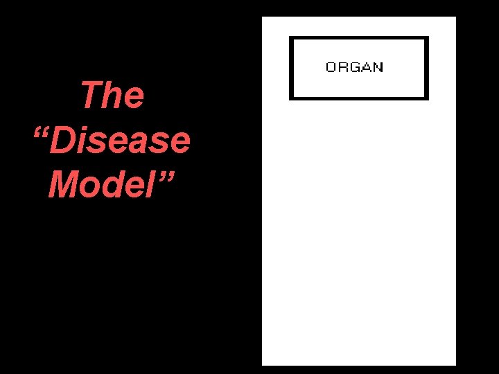 The “Disease Model” 