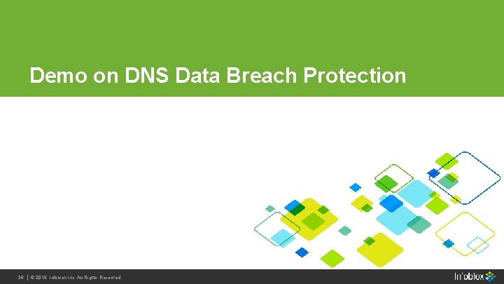 Demo on DNS Data Breach Protection 36 Infoblox Inc. All Rights 36 | | Demo on DNS Data Breach Protection 36 Infoblox Inc. All Rights 36 | |
