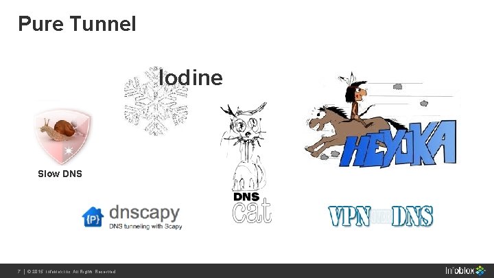 Pure Tunnel Iodine Slow DNS 7 7 || ©© 2015 Infoblox Inc. All Rights Pure Tunnel Iodine Slow DNS 7 7 || ©© 2015 Infoblox Inc. All Rights