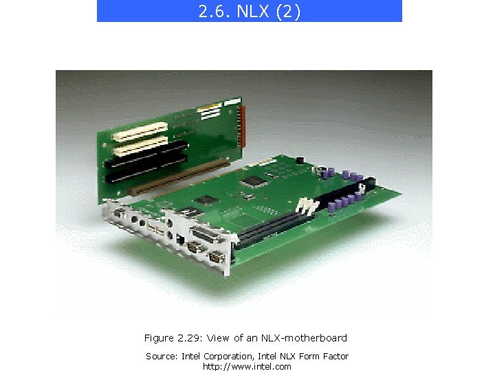2. 6. NLX (2) Figure 2. 29: View of an NLX-motherboard Source: Intel Corporation,