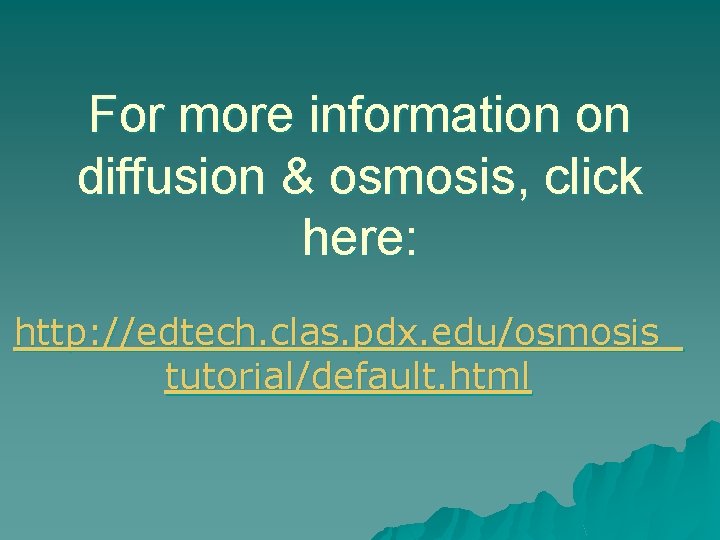 For more information on diffusion & osmosis, click here: http: //edtech. clas. pdx. edu/osmosis_