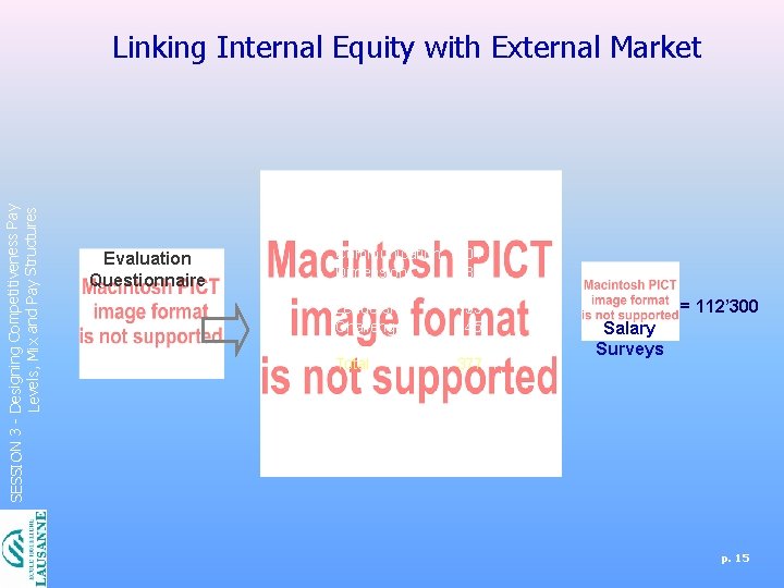 SESSION 3 - Designing Competitiveness Pay Levels, Mix and Pay Structures Linking Internal Equity