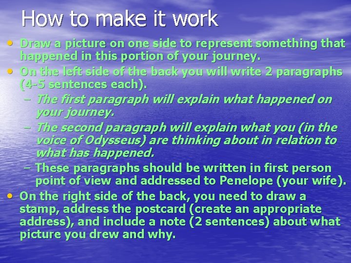 How to make it work • Draw a picture on one side to represent How to make it work • Draw a picture on one side to represent