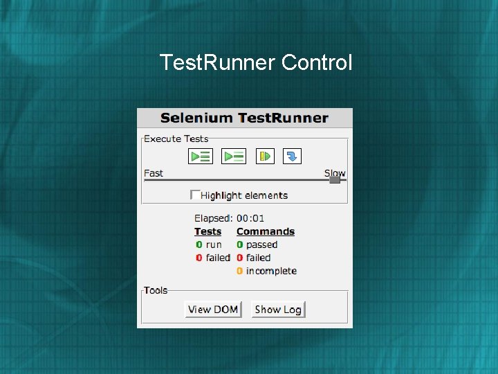 Test. Runner Control 