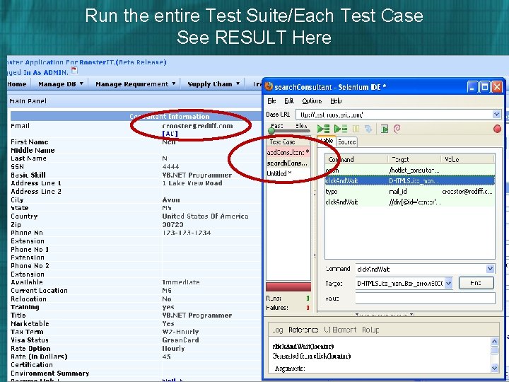 Run the entire Test Suite/Each Test Case See RESULT Here 