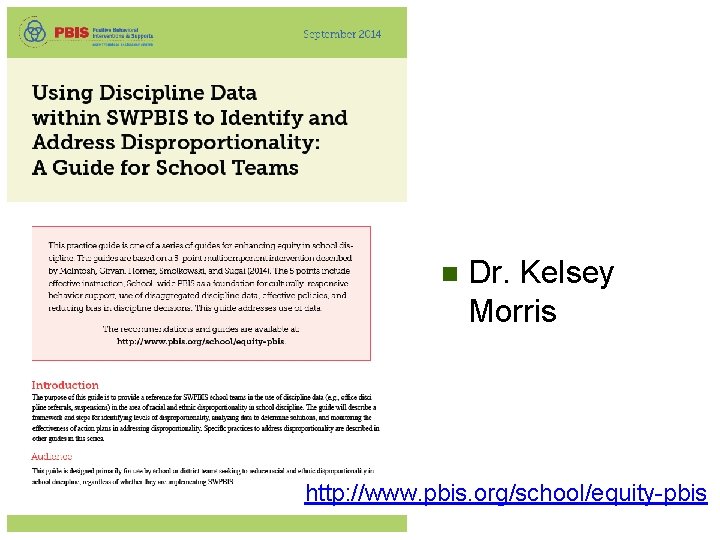 n Dr. Kelsey Morris http: //www. pbis. org/school/equity-pbis 