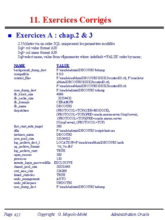 11. Exercices Corrigés n Exercices A : chap. 2 & 3 2. 3 b)lister 11. Exercices Corrigés n Exercices A : chap. 2 & 3 2. 3 b)lister