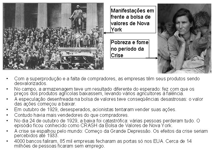 Manifestações em frente a bolsa de valores de Nova York Pobreza e fome no