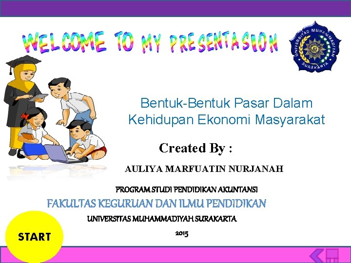 Bentuk-Bentuk Pasar Dalam Kehidupan Ekonomi Masyarakat Created By : AULIYA MARFUATIN NURJANAH PROGRAM STUDI