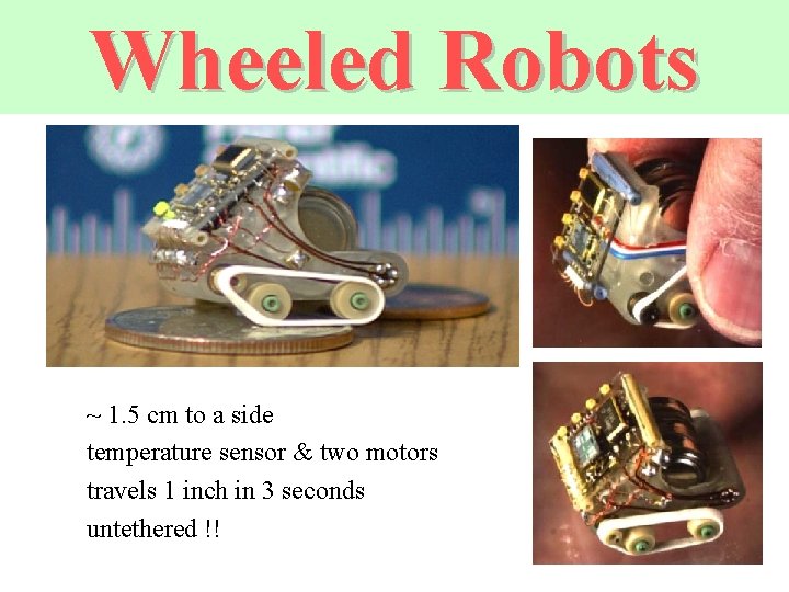 Wheeled Robots ~ 1. 5 cm to a side temperature sensor & two motors