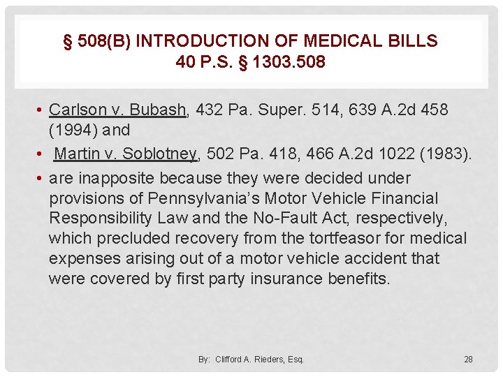 § 508(B) INTRODUCTION OF MEDICAL BILLS 40 P. S. § 1303. 508 • Carlson